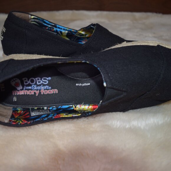 Bob’s from Skechers High Jinx Espadrilles Slip-On Platform Sneakers Size 8.5 Bla - Picture 9 of 13